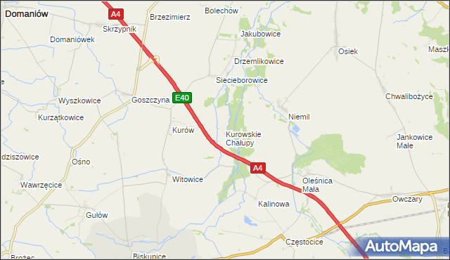 mapa Kurowskie Chałupy, Kurowskie Chałupy na mapie Targeo