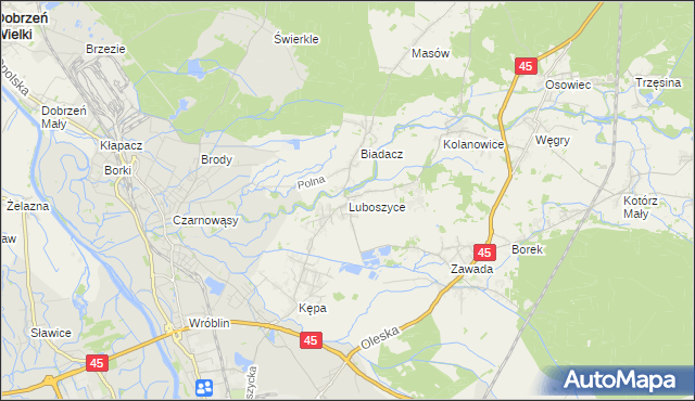 mapa Luboszyce gmina Łubniany, Luboszyce gmina Łubniany na mapie Targeo
