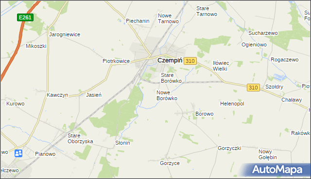 mapa Nowe Borówko, Nowe Borówko na mapie Targeo