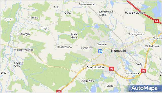 mapa Piotrowa, Piotrowa na mapie Targeo