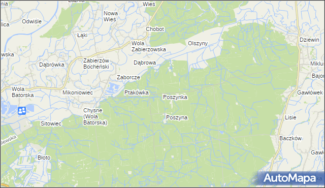 mapa Poszynka, Poszynka na mapie Targeo