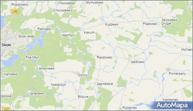 mapa Raczkowo, Raczkowo na mapie Targeo