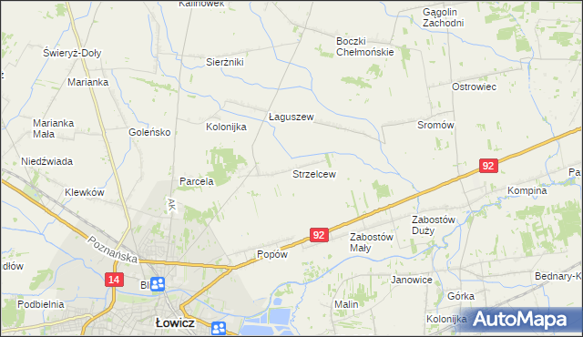 mapa Strzelcew, Strzelcew na mapie Targeo