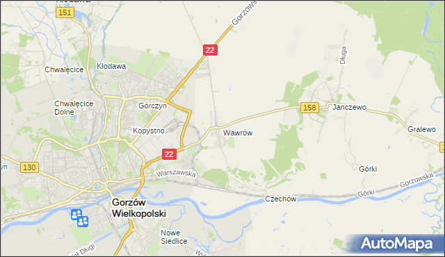 mapa Wawrów, Wawrów na mapie Targeo