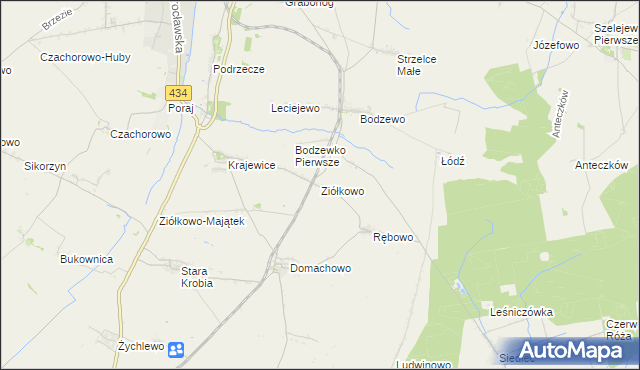 mapa Ziółkowo gmina Gostyń, Ziółkowo gmina Gostyń na mapie Targeo
