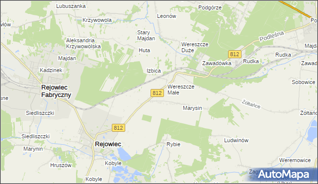 mapa Adamów gmina Rejowiec, Adamów gmina Rejowiec na mapie Targeo