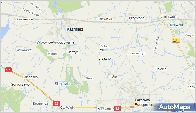 mapa Brzezno, Brzezno na mapie Targeo