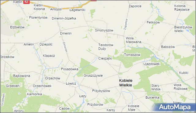 mapa Cieszątki, Cieszątki na mapie Targeo