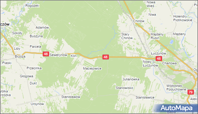 mapa Cztery Kopce, Cztery Kopce na mapie Targeo