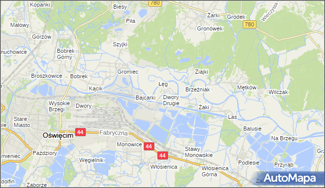 mapa Dwory Drugie, Dwory Drugie na mapie Targeo