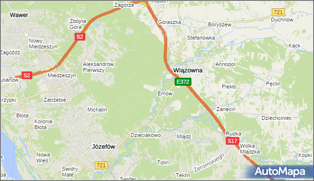 mapa Emów, Emów na mapie Targeo