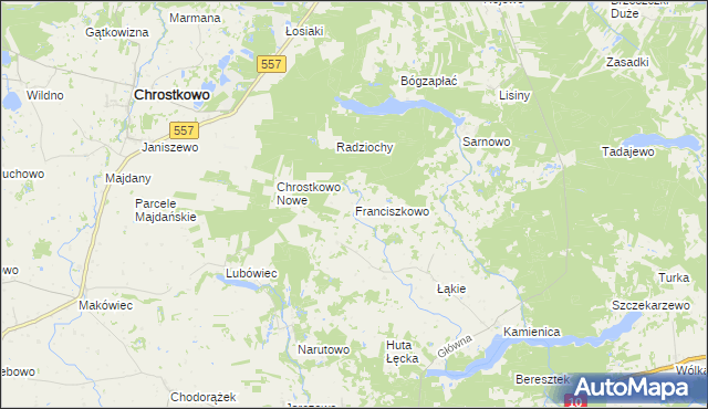 mapa Franciszkowo gmina Skępe, Franciszkowo gmina Skępe na mapie Targeo