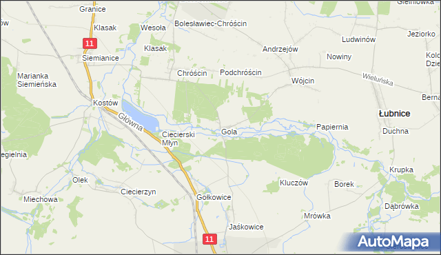 mapa Gola gmina Bolesławiec, Gola gmina Bolesławiec na mapie Targeo