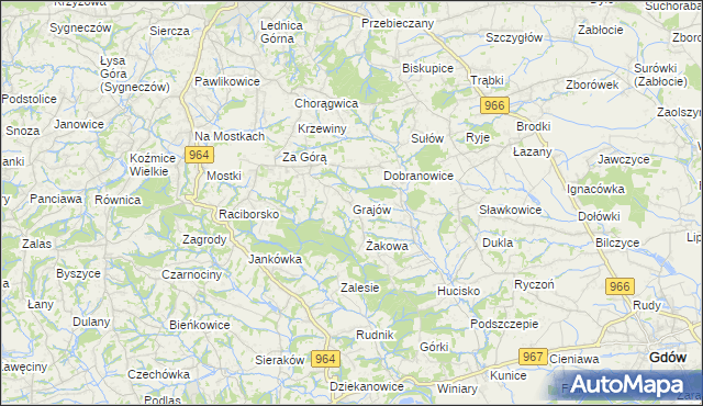 mapa Grajów, Grajów na mapie Targeo