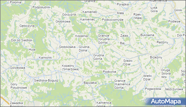 mapa Grudna Górna, Grudna Górna na mapie Targeo