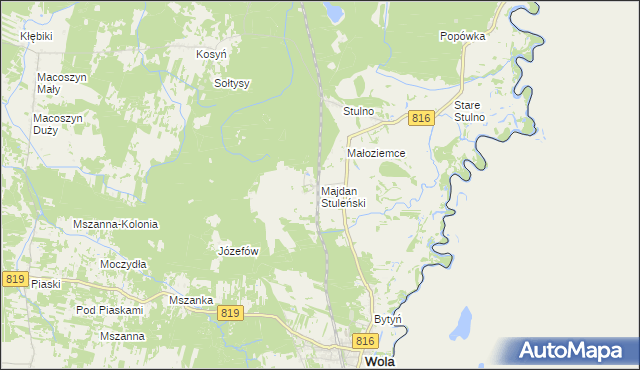 mapa Majdan Stuleński, Majdan Stuleński na mapie Targeo