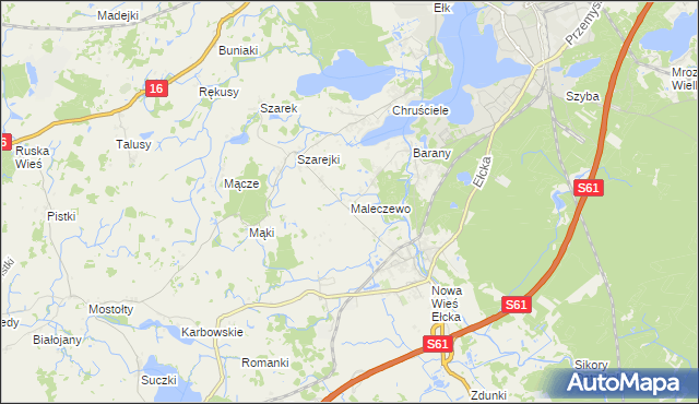 mapa Maleczewo, Maleczewo na mapie Targeo