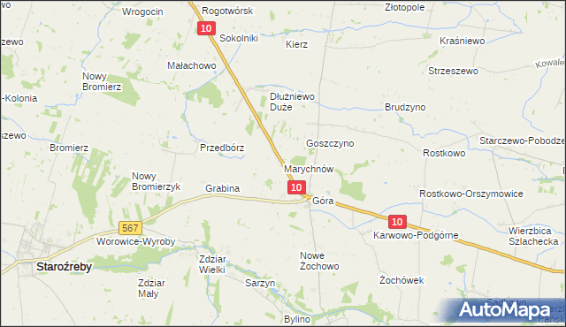 mapa Marychnów, Marychnów na mapie Targeo