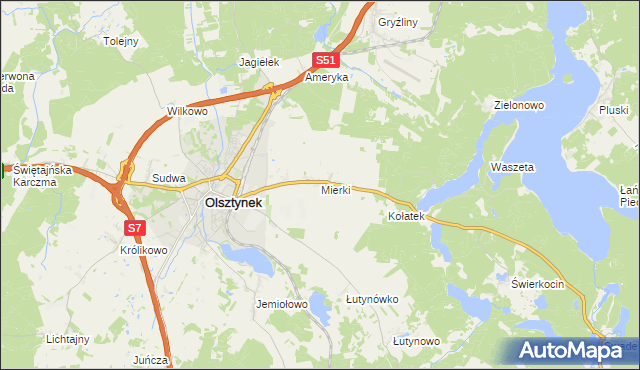mapa Mierki, Mierki na mapie Targeo