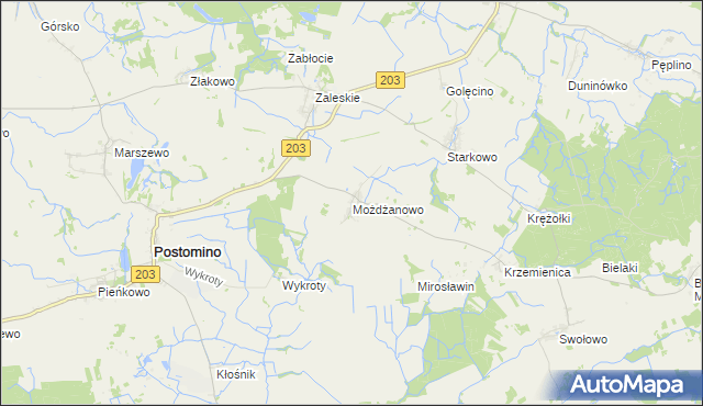 mapa Możdżanowo, Możdżanowo na mapie Targeo