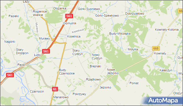 mapa Nowy Cydzyn, Nowy Cydzyn na mapie Targeo