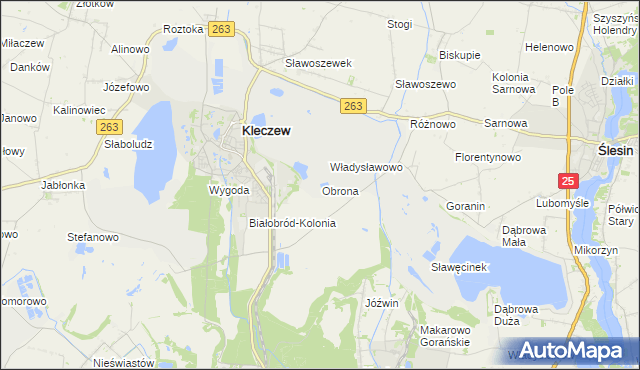 mapa Obrona, Obrona na mapie Targeo