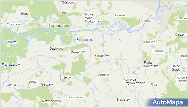 mapa Paruchów, Paruchów na mapie Targeo