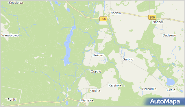 mapa Rekowo gmina Polanów, Rekowo gmina Polanów na mapie Targeo