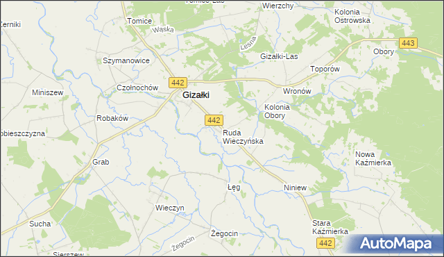 mapa Ruda Wieczyńska, Ruda Wieczyńska na mapie Targeo