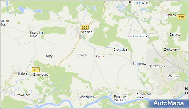 mapa Stobno gmina Wołów, Stobno gmina Wołów na mapie Targeo