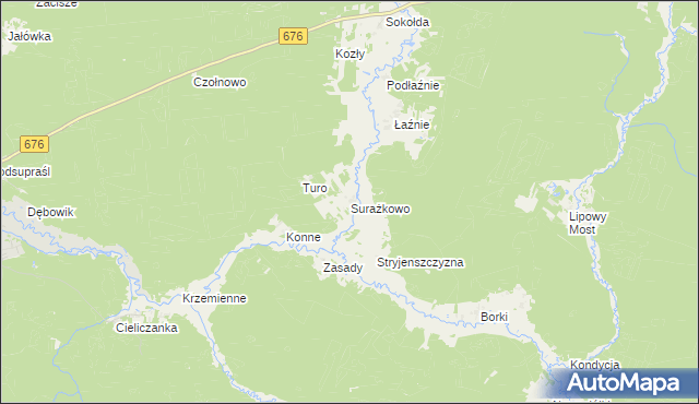 mapa Surażkowo, Surażkowo na mapie Targeo