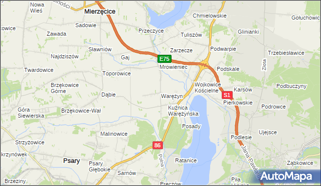 mapa Warężyn, Warężyn na mapie Targeo