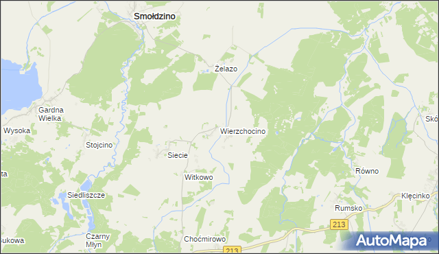 mapa Wierzchocino, Wierzchocino na mapie Targeo