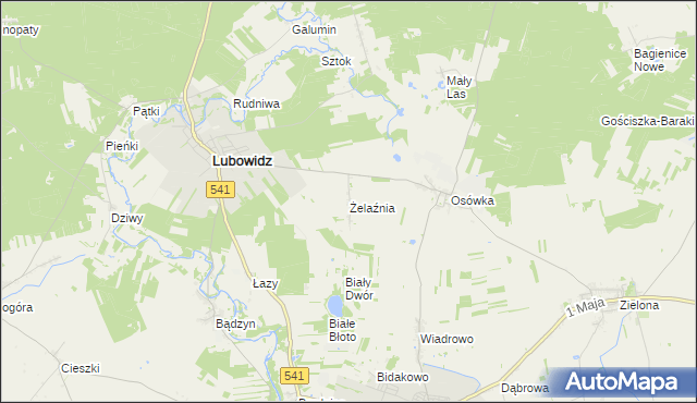 mapa Żelaźnia, Żelaźnia na mapie Targeo