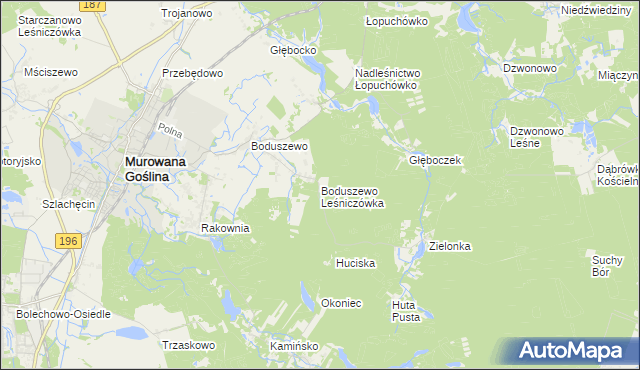 mapa Boduszewo Leśniczówka, Boduszewo Leśniczówka na mapie Targeo