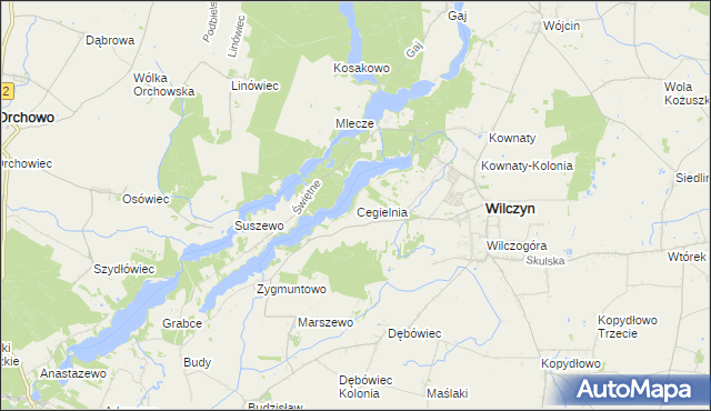 mapa Cegielnia gmina Wilczyn, Cegielnia gmina Wilczyn na mapie Targeo
