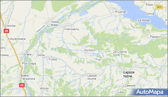 mapa Dursztyn, Dursztyn na mapie Targeo