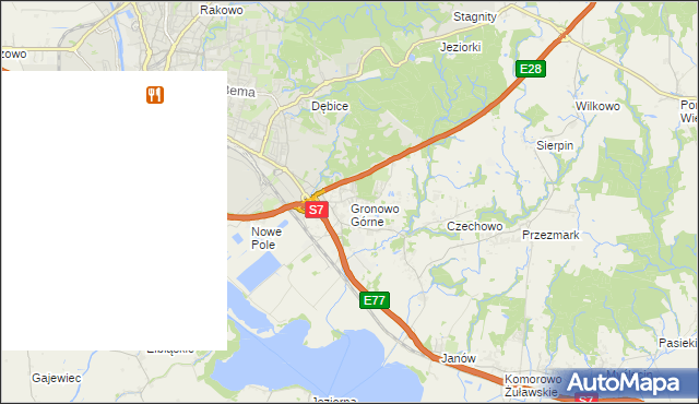 mapa Gronowo Górne, Gronowo Górne na mapie Targeo