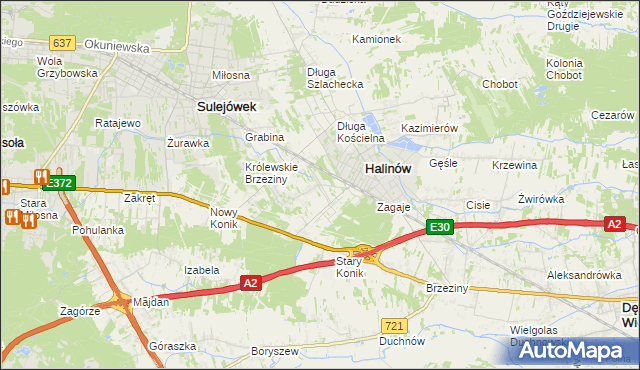 mapa Hipolitów gmina Halinów, Hipolitów gmina Halinów na mapie Targeo