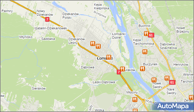 mapa Łomianki, Łomianki na mapie Targeo