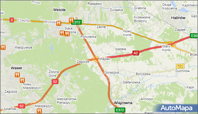 mapa Majdan gmina Wiązowna, Majdan gmina Wiązowna na mapie Targeo