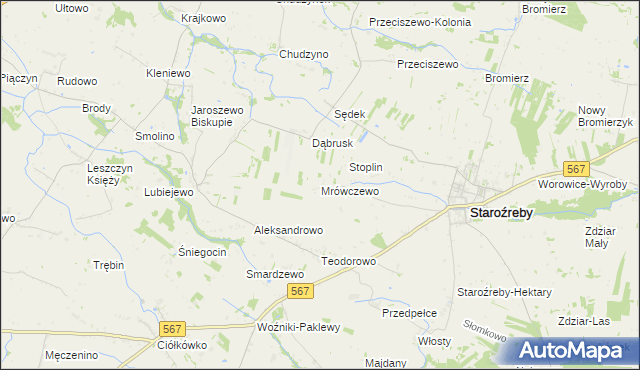 mapa Mrówczewo, Mrówczewo na mapie Targeo