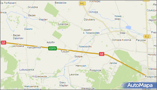 mapa Nowosiółki gmina Chełm, Nowosiółki gmina Chełm na mapie Targeo