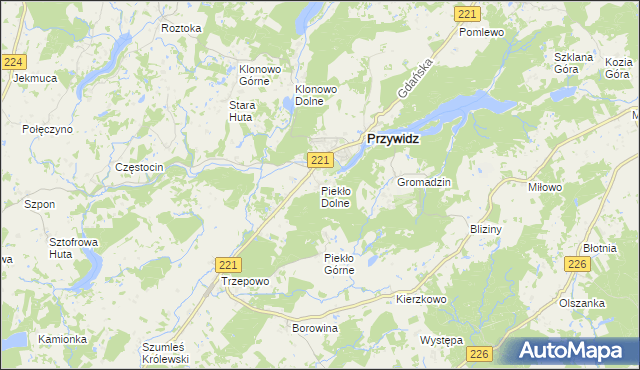 mapa Piekło Dolne, Piekło Dolne na mapie Targeo