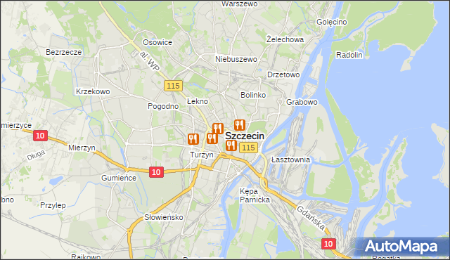 mapa Szczecina, Szczecin na mapie Targeo