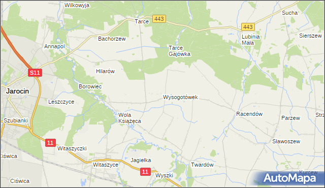 mapa Wysogotówek, Wysogotówek na mapie Targeo