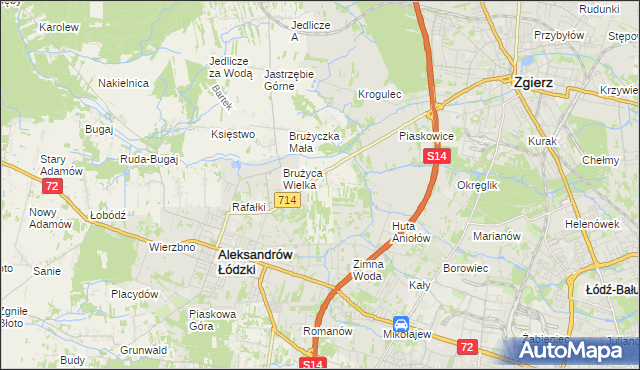 mapa Kolonia Brużyca, Kolonia Brużyca na mapie Targeo