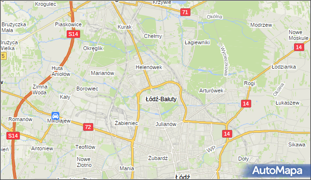 mapa Radogoszcz gmina Łódź, Radogoszcz gmina Łódź na mapie Targeo