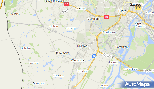 mapa Rajkowo, Rajkowo na mapie Targeo