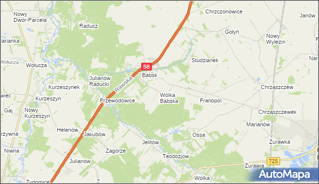 mapa Wólka Babska, Wólka Babska na mapie Targeo